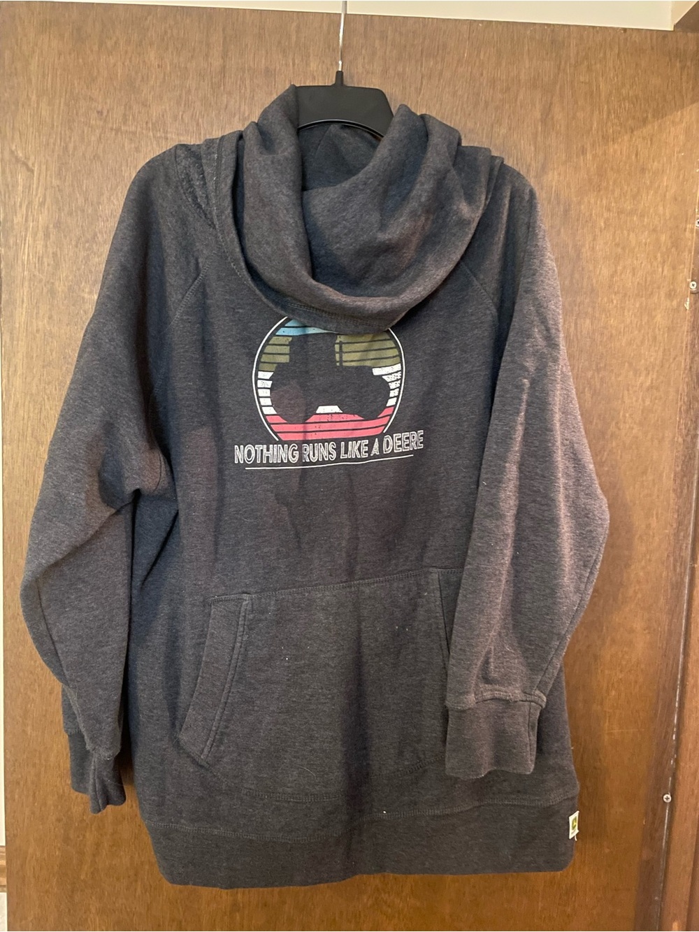 John Deere Charcoal Crewneck Sweatshirt with Multicolor Logo